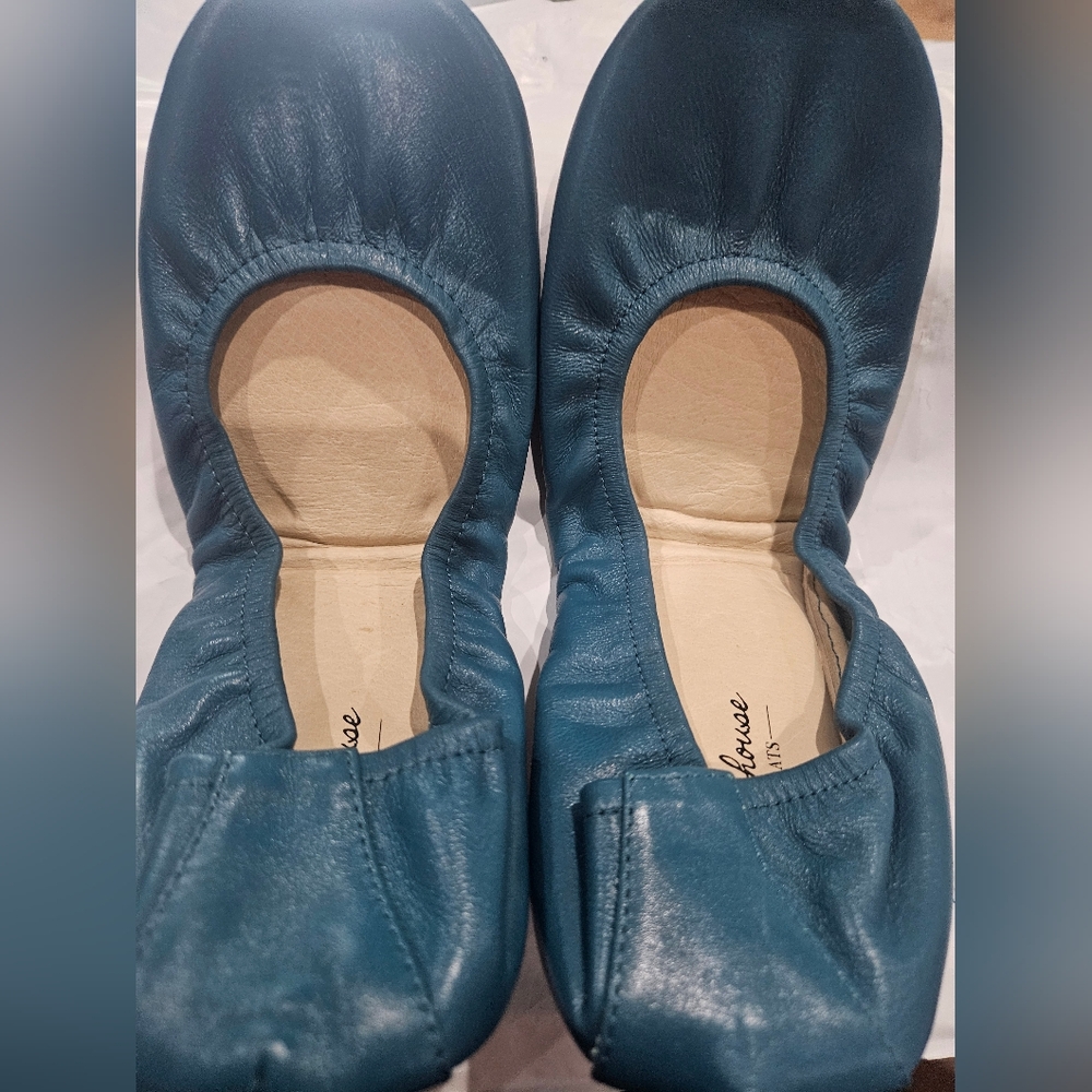 The Storehouse Flats foldable leather teal/turquoise